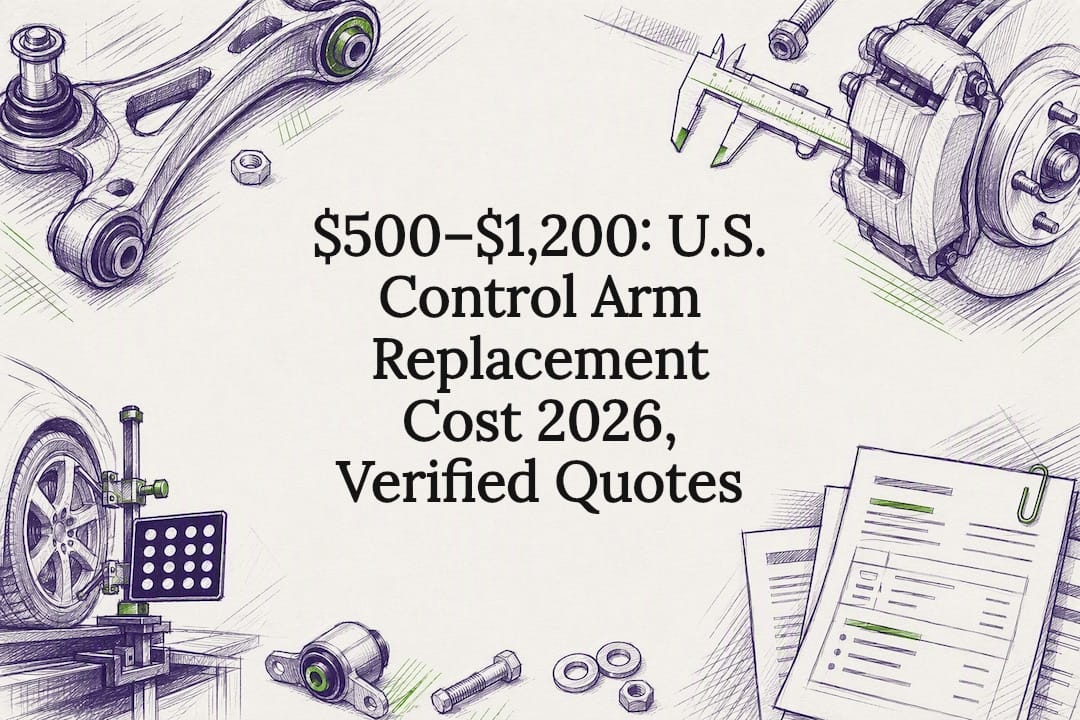 $500 to $1,200: U.S. Control Arm Replacement Cost 2026, Verified Quotes