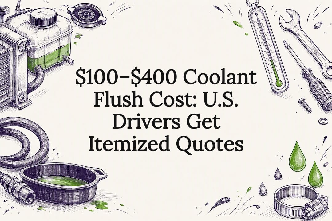 $100 to $400 Coolant Flush Cost. U.S. Drivers Get Itemized Quotes