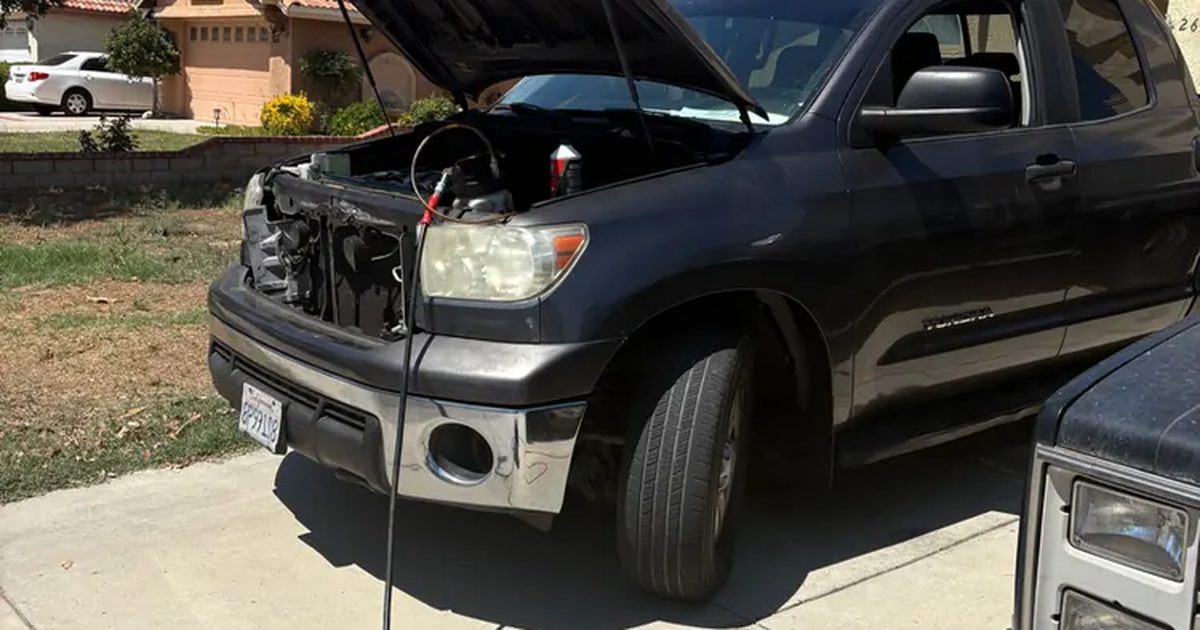 Toyota Tundra worked on in the customer driveway