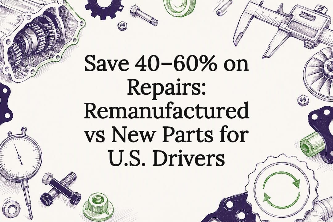 Save 40 to 60% on Repairs. Remanufactured vs New Parts for U.S. Drivers