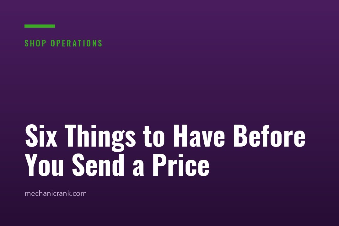 Six Things to Have Before You Send a Price
