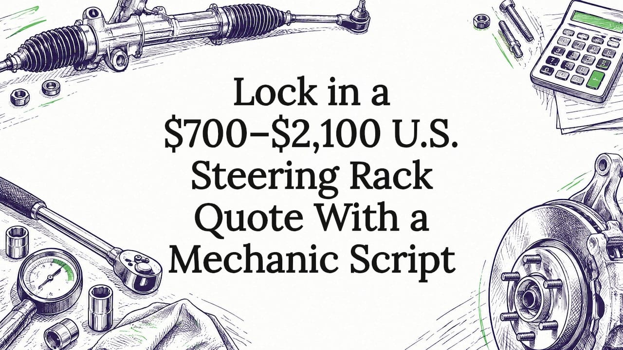 Steering Rack Replacement Cost ($2,307 to $2,572) and What to Ask