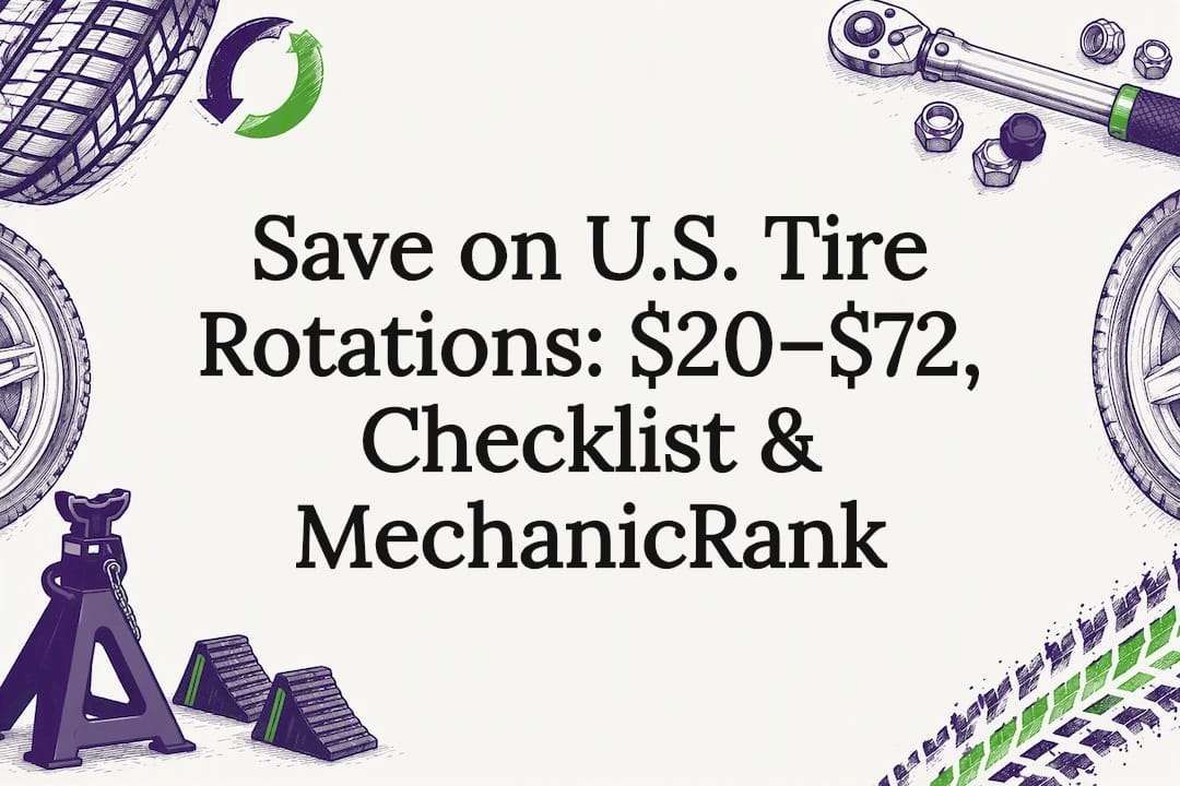 Save on U.S. Tire Rotations, $20 to $72, Checklist & MechanicRank