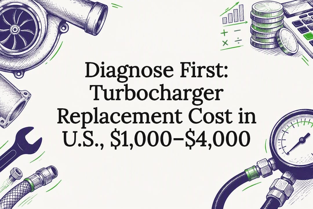 Diagnose First. Turbocharger Replacement Cost in U.S., $1,000 to $4,000