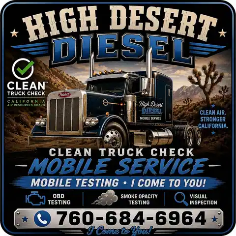 High Desert Clean Truck Check Mobile Service in Apple Valley