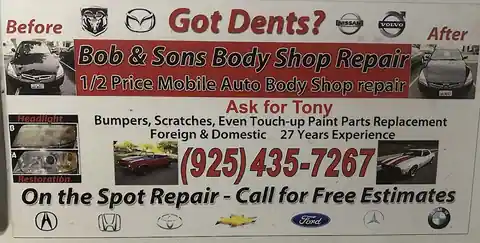 Got Dent ? Bob&Sons Mobile Auto Body Shop Repair in Northridge