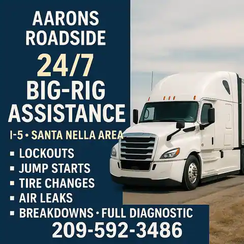 Aarons roadside truck, trailer, auto in Gustine