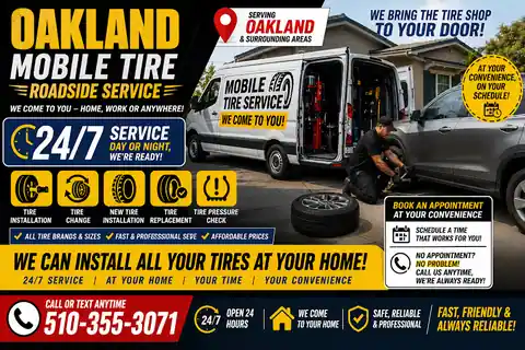 Oakland mobile tire roadside service in Oakland