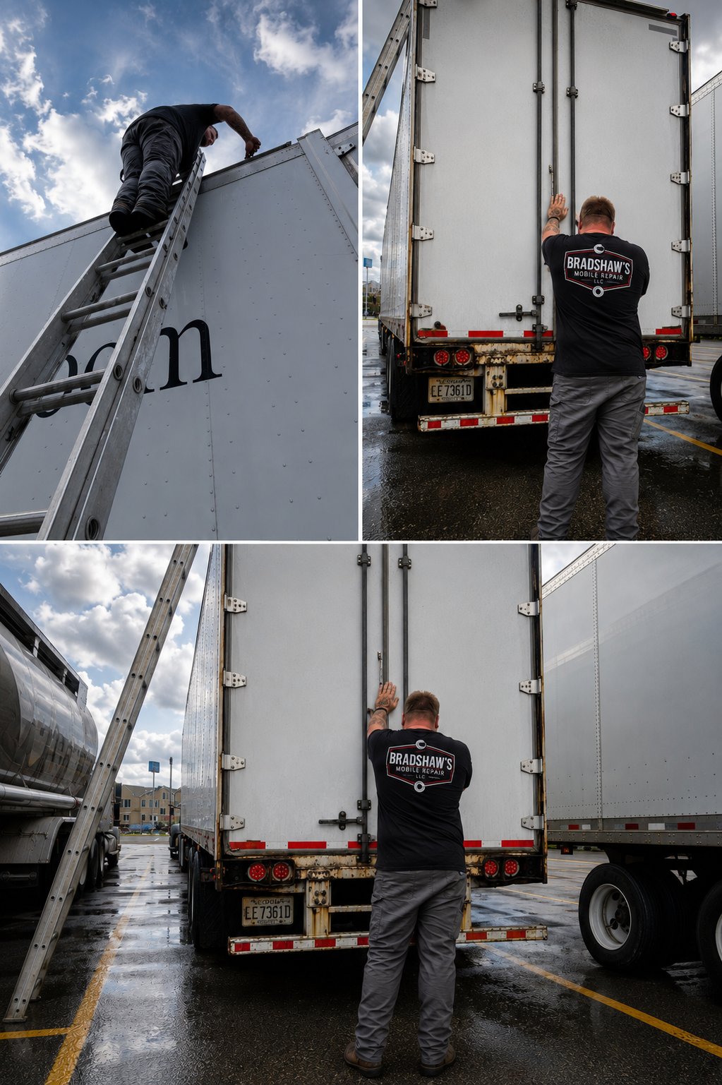 Alan Bradshaw of Bradshaw's Mobile Repair at work